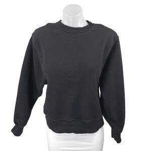 Frankie Shop Black Balloon Long Sleeve Crew Neck Sweater Sweatshirt Top Size XS